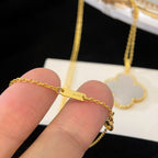 [Demi jewelry]CLOVER 25MM MOP LARGE PENDANT NECKLACE
