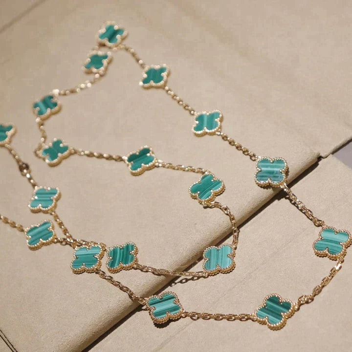 [Demi jewelry]CLOVER 20 MOTIFS MALACHITE GOLD