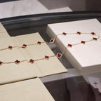 [Demi jewelry]CLOVER 20 MOTIFS CARNELIAN NECKLACE