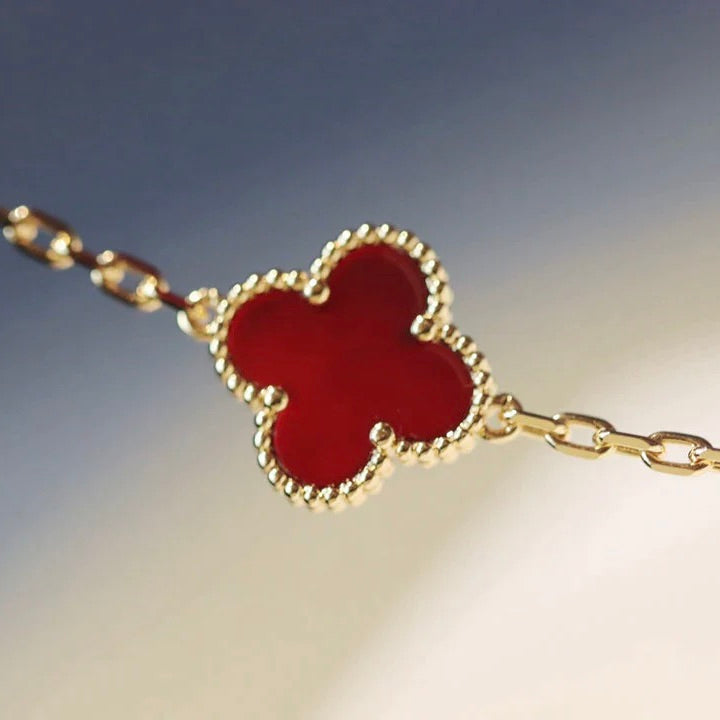 [Mystic]CLOVER 20 MOTIFS CARNELIAN NECKLACE