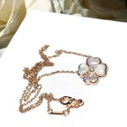 [Demi jewelry]CLOVER MOP DIAMOND ROSE GOLD NECKLACE