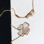 [Demi jewelry]CLOVER MOP DIAMOND ROSE GOLD NECKLACE