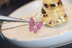 [Demi jewelry]BUTTERFLY RED DIAMOND ROSE GOLD NECKLACE