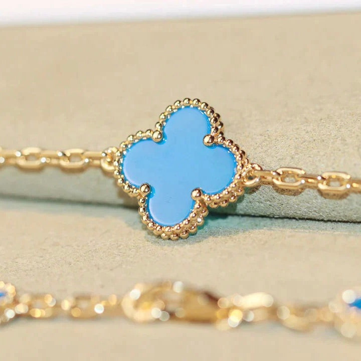 [Demi jewelry]CLOVER 20 MOTIFS TURQUOISE GOLD