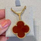 [Demi jewelry]CLOVER 25MM NECKLACE GOLD CARNELIAN