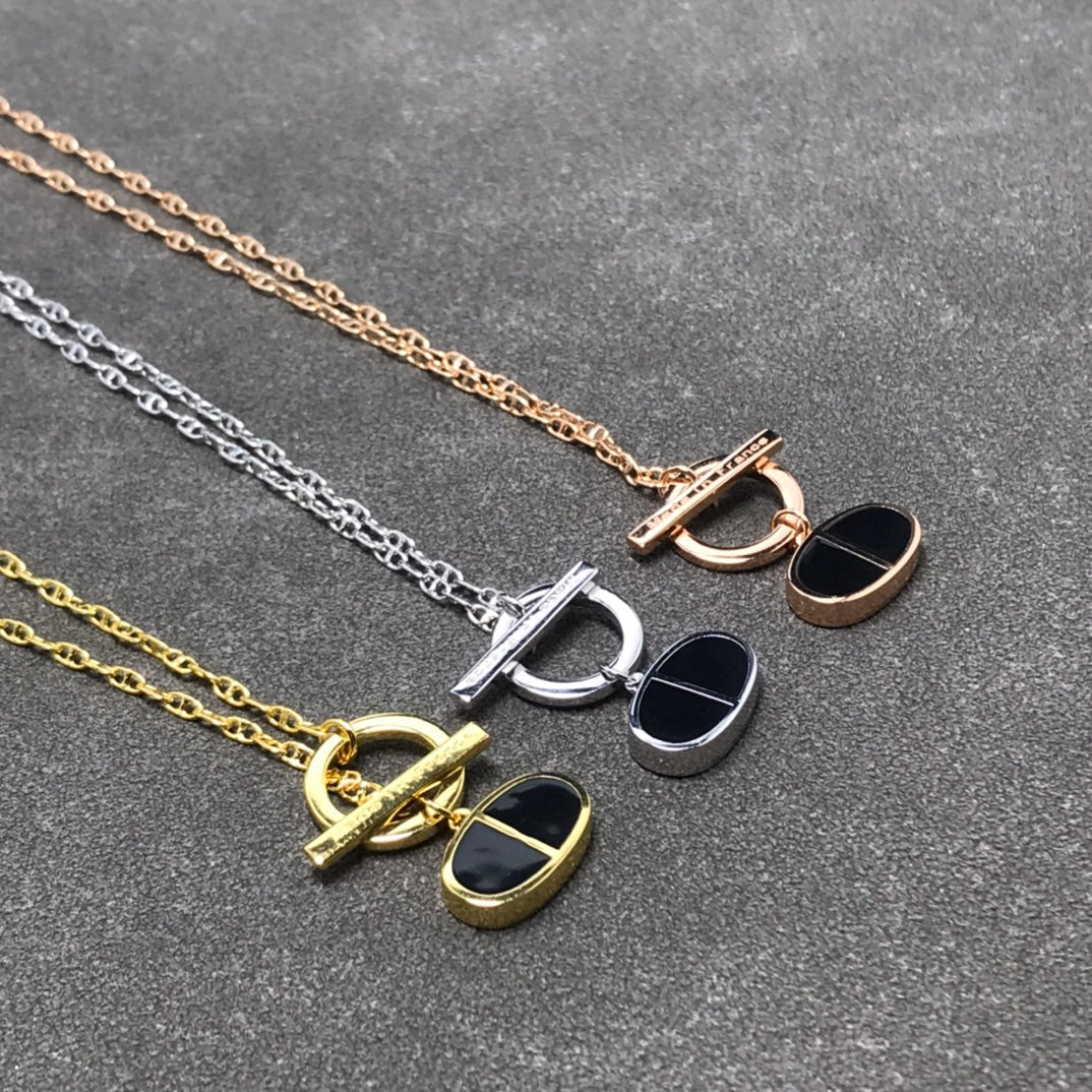 [Demi jewelry]CHAINE VERSO BLACK CERAMIC  NECKLACE