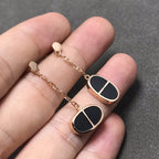 [Demi jewelry]CHAINE VERSO BLACK CERAMIC SILVER EARRINGS