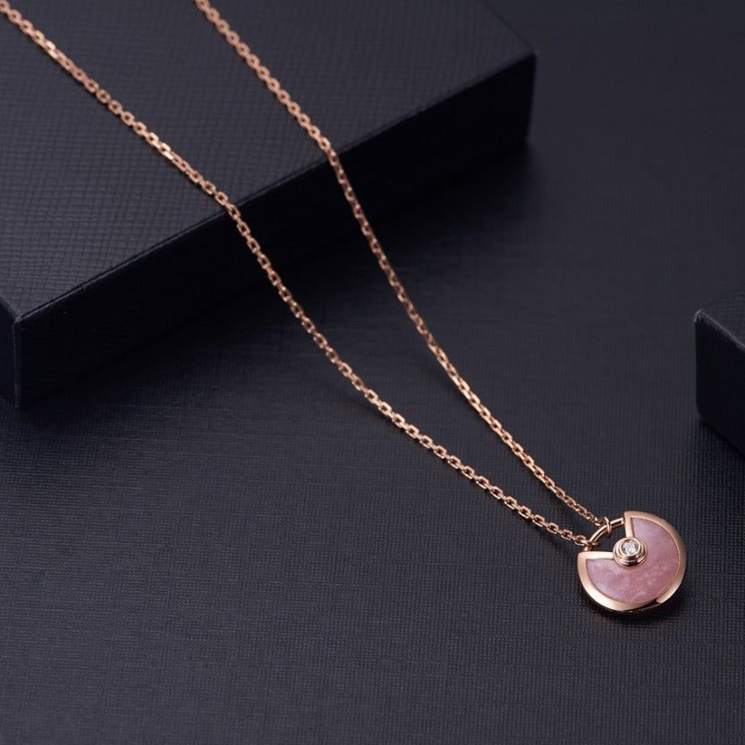 [Demi jewelry]AMULETTE ROSE GOLD PINK MOP NECKLACE