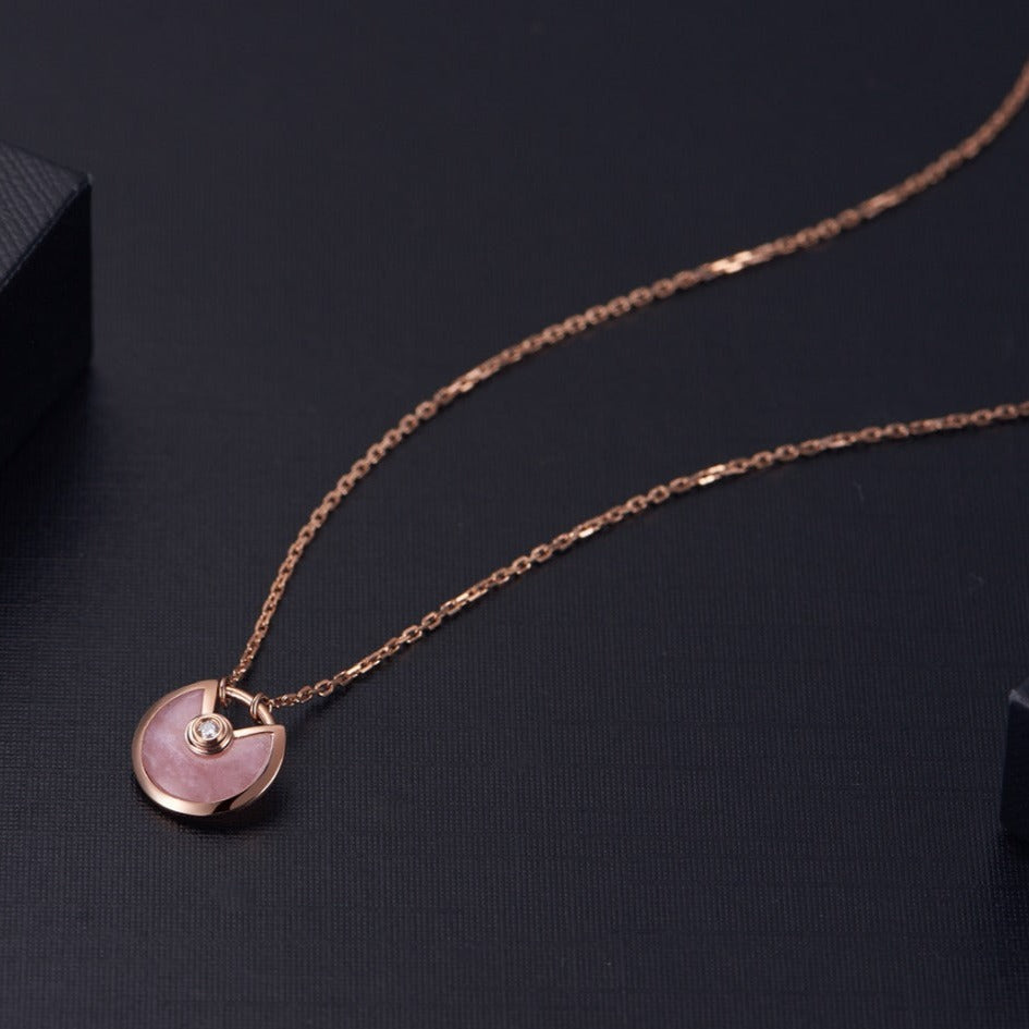 [Demi jewelry]AMULETTE ROSE GOLD PINK MOP NECKLACE