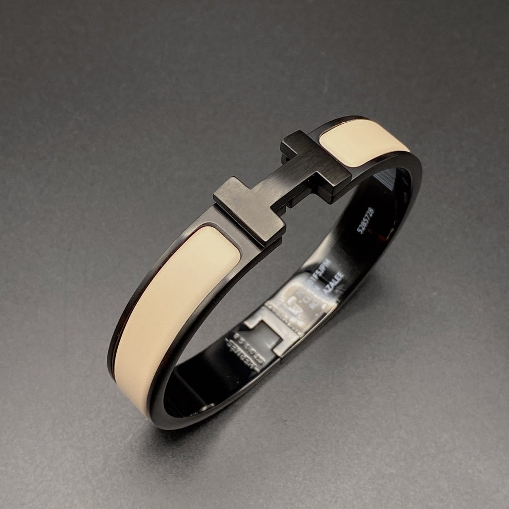 [Demi jewelry]H BRACELET 12MM BLACK BEIGE CERAMIC