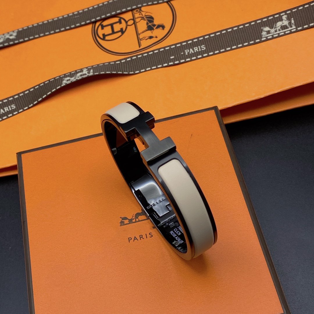 [Demi jewelry]H BRACELET 12MM BLACK BEIGE CERAMIC