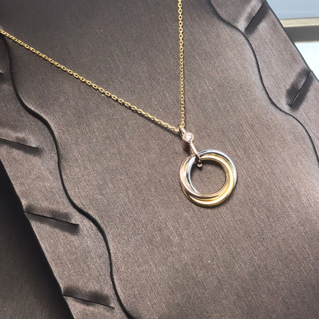 [Demi jewelry]TRINITY SILVER GOLD PINK GOLD NECKLACE