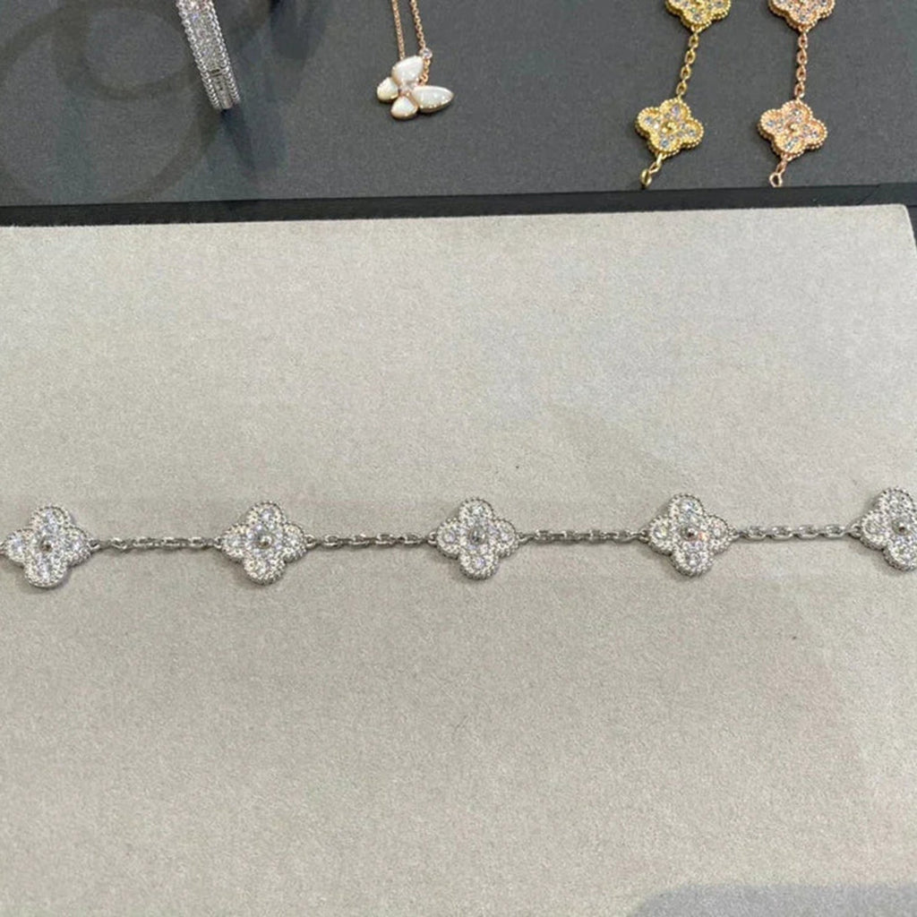 [Demi jewelry] CLOVER 5 MOTIF FULL DIAMOND BRACELET COLLECTION-new