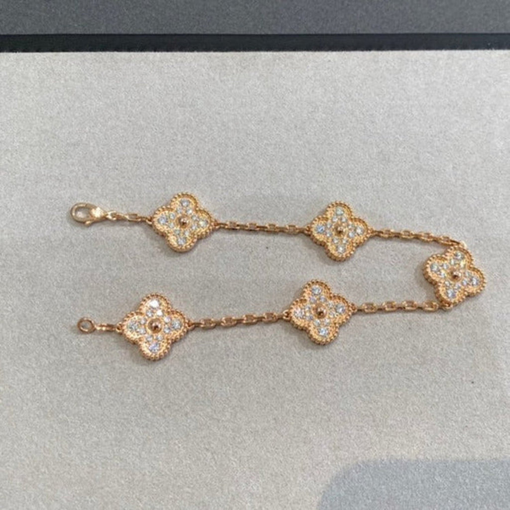 [Demi jewelry] CLOVER 5 MOTIF FULL DIAMOND BRACELET COLLECTION-new