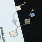 [Demi jewelry]CLOVER BRACELET 5 MOTIFS MOP CHALCEDONY SILVER