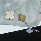[Demi jewelry]CLOVER BRACELET 5 MOTIFS MOP CHALCEDONY SILVER