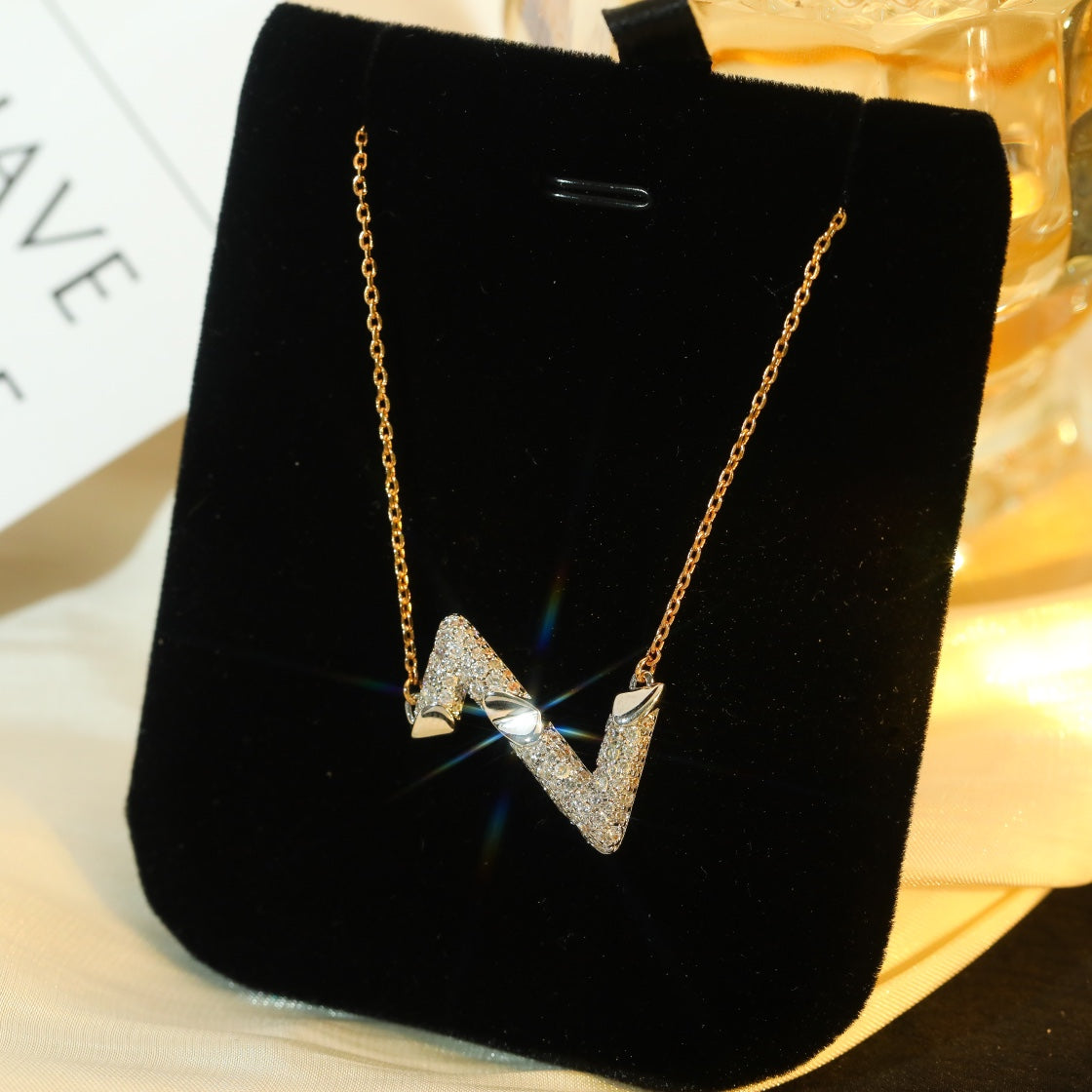 [Demi jewelry]VOLT SILVER DIAMOND PEDANT NECKLACE