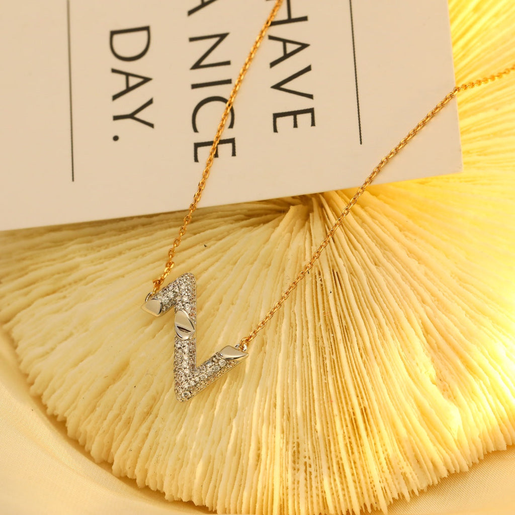 [Demi jewelry]VOLT SILVER DIAMOND PEDANT NECKLACE
