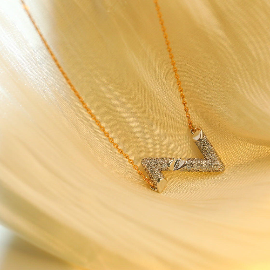 [Demi jewelry]VOLT SILVER DIAMOND PEDANT NECKLACE