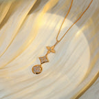 [Demi jewelry]STAR AND SUN DIAMOND PINK GOLD NECKLACE