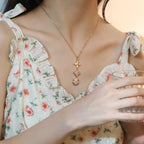 [Demi jewelry]STAR AND SUN DIAMOND PINK GOLD NECKLACE