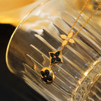 [Demi jewelry]STAR AND SUN ONYX PINK GOLD NECKLACE