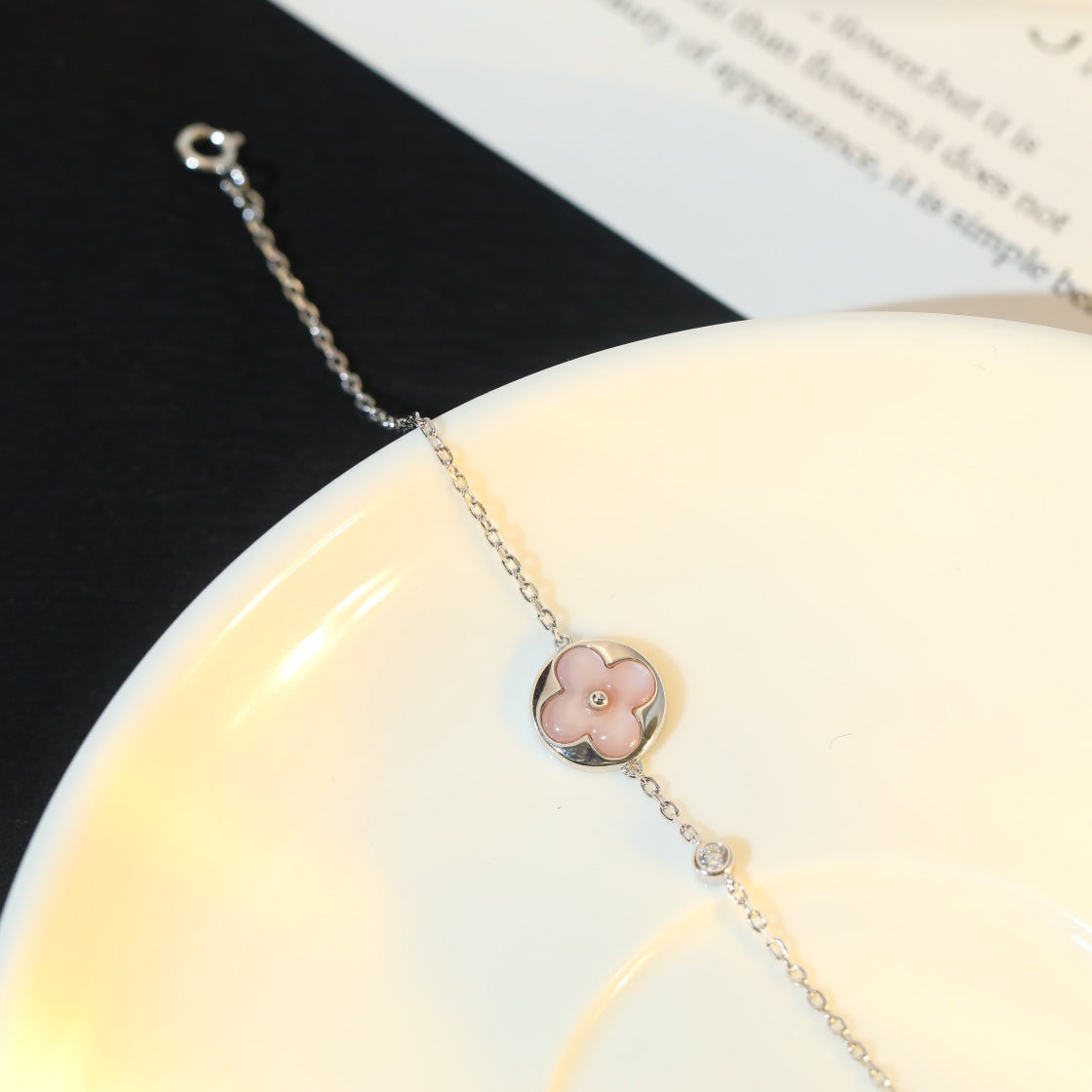 [Demi jewelry]SUN MOTIF PINK MOP SILVER BRACELET