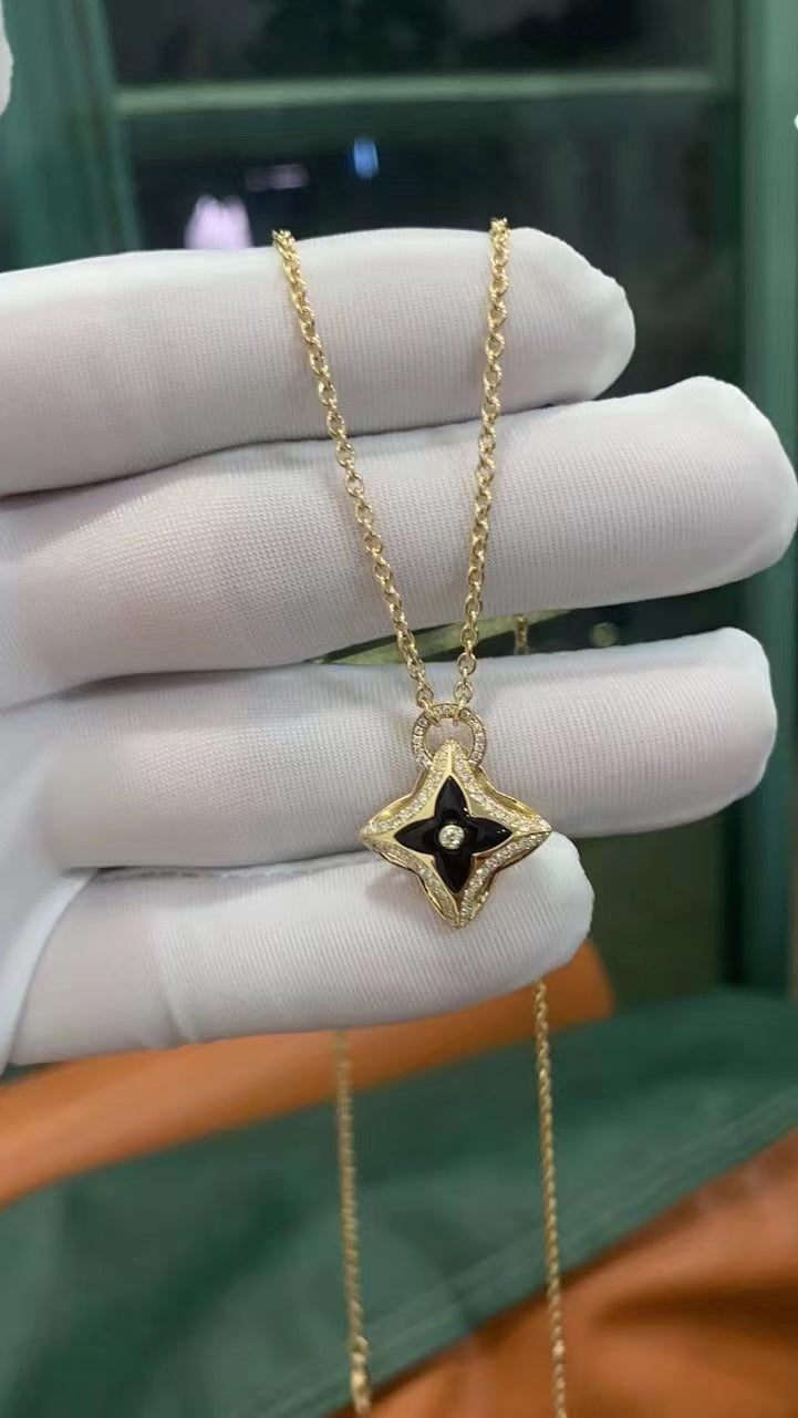 [Demi jewelry]STAR PEDANT PINK GOLD DIAMOND NECKLACE