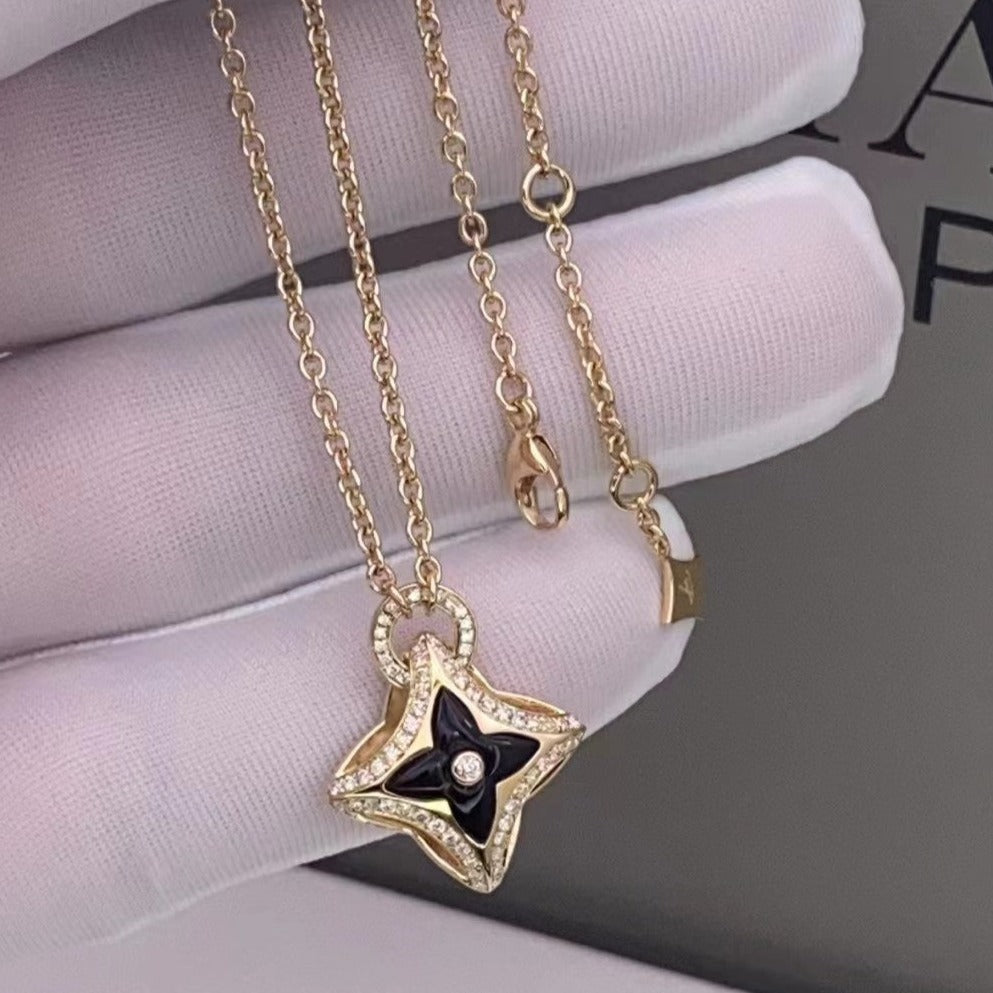 [Demi jewelry]STAR PEDANT PINK GOLD DIAMOND NECKLACE