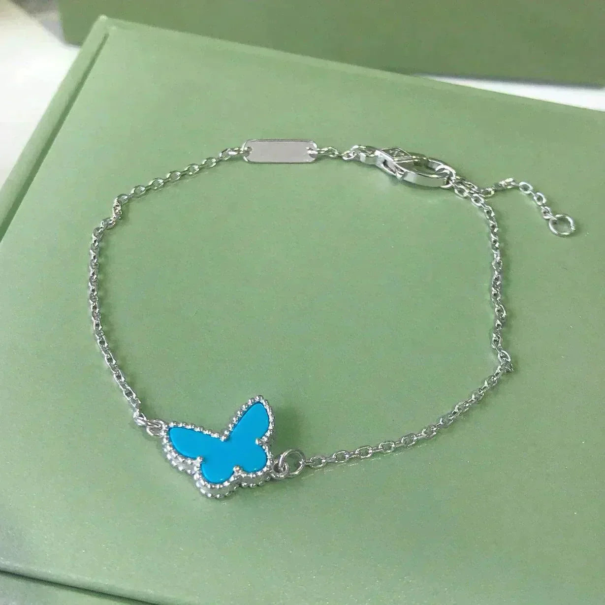 [Demi jewelry]BUTTERFLY TURQUOISE BUTTERFLY BRACELET SILVER