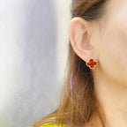 [Demi jewelry]CLOVER MEDIUM 1 MOTIFS CARNELIAN  EARRINGS