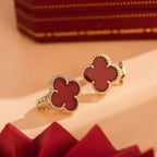 [Demi jewelry]CLOVER MEDIUM 1 MOTIFS CARNELIAN  EARRINGS