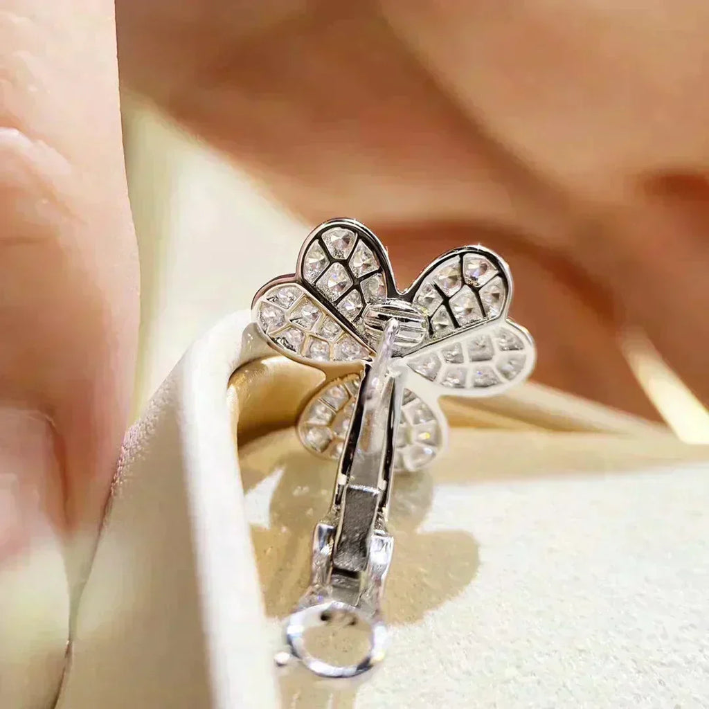 [Demi jewelry]CLOVER COMOS DIAMOND EARRINGS SILVER