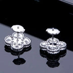 [Demi jewelry]CLOVER 1 MOTIFS DIAMOND STUD EARRINGS SILVER