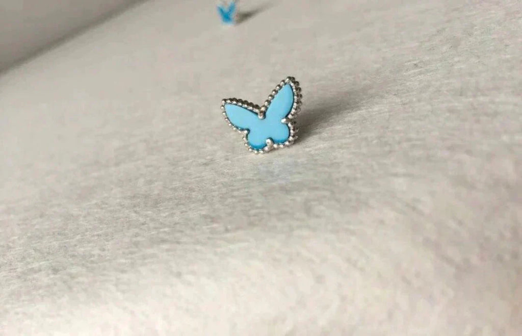 [Demi jewelry]BUTTERFLY TURQUOISE EARRINGS SILVER