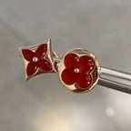 [Demi jewelry]STAR AND SUN PINK GOLD CARNELIAN STUD EARRINGS