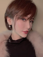 [Demi jewelry]DOUBLE STAR PINK GOLD MOP DROP EARRINGS