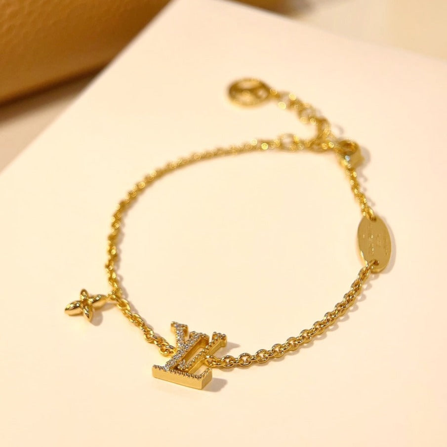 [Demi jewelry]LOGO STAR MOTIF GOLD BRACELET
