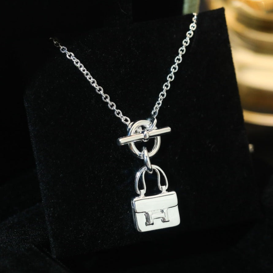 [Demi jewelry]POP H PEDANT SILVER NECKLACE