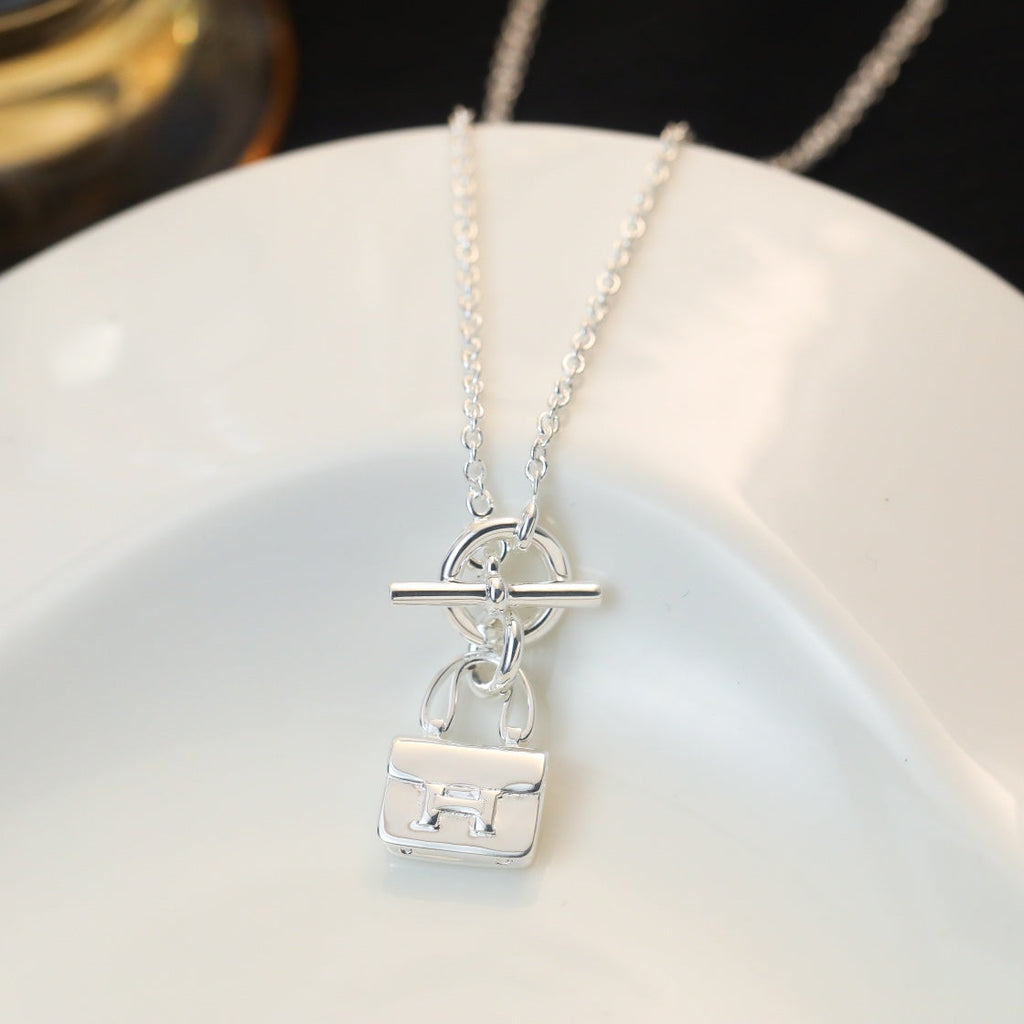 [Demi jewelry]POP H PEDANT SILVER NECKLACE