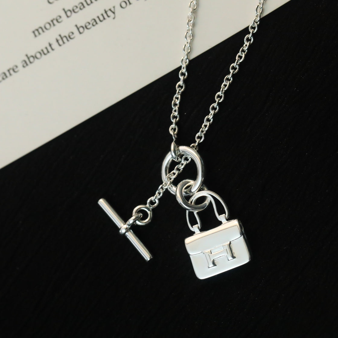 [Demi jewelry]POP H PEDANT SILVER NECKLACE