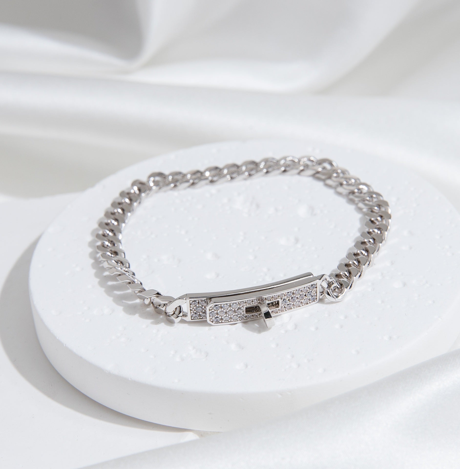 [Demi jewelry]KELLY CHAIN SILVER DIAMOND BRACELET