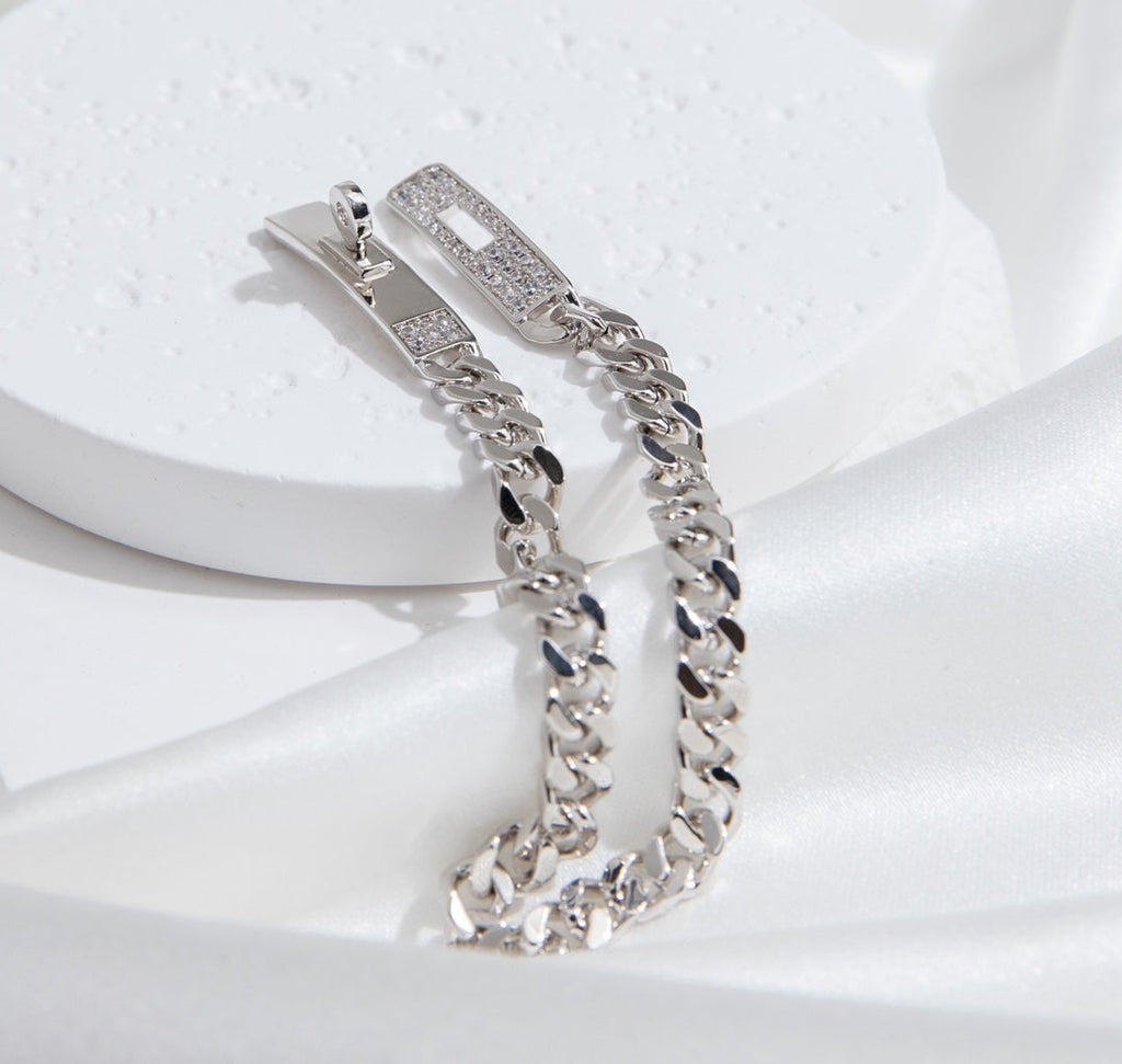 [Demi jewelry]KELLY CHAIN SILVER DIAMOND BRACELET