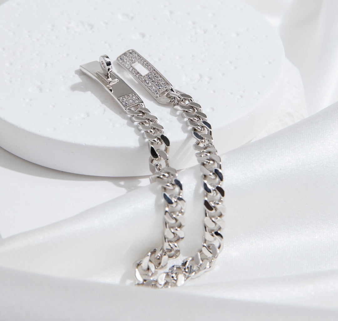 [Demi jewelry]KELLY CHAIN SILVER DIAMOND BRACELET