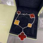[Demi jewelry]CLOVER 5 MOTIFS SIVLER CARNELIAN TIGER EYE BRACELET