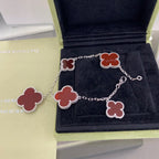 [Demi jewelry]CLOVER 5 MOTIFS SIVLER CARNELIAN BRACELET