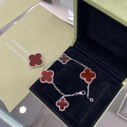 [Demi jewelry]CLOVER 5 MOTIFS SIVLER CARNELIAN BRACELET
