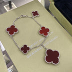 [Demi jewelry]CLOVER 5 MOTIFS SIVLER CARNELIAN BRACELET