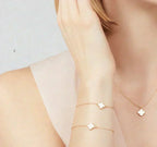 [Demi jewelry]CLOVER MINI 9.5MM WHITE MOTHER-OF-PEARL NECKLACE