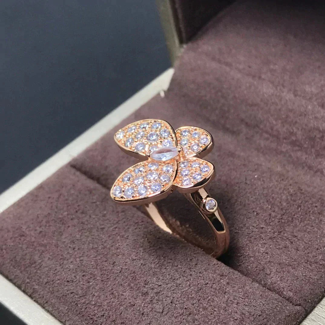[Demi jewelry]BUTTERFLY PINK GOLD DIAMOND RING